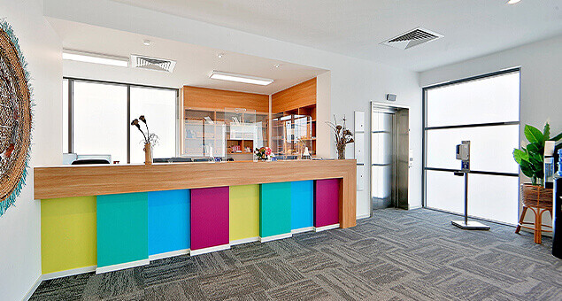 Colourful interior of medical practice
