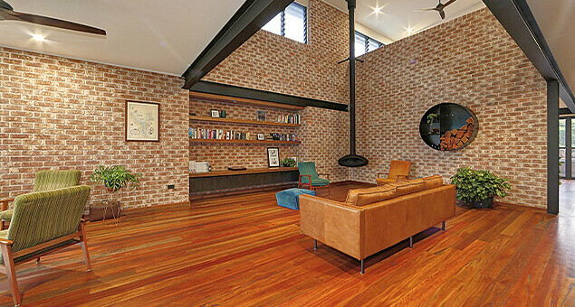 Modern brick interior of custom home design